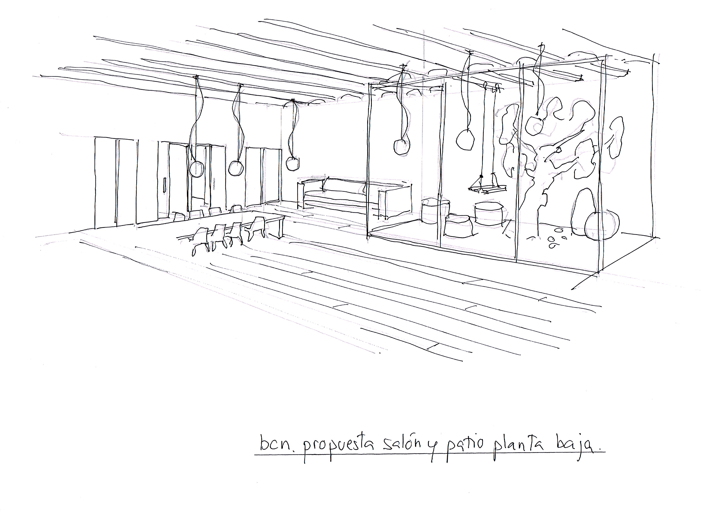 Conversaciones con croquis interiorismo pepenietostudio