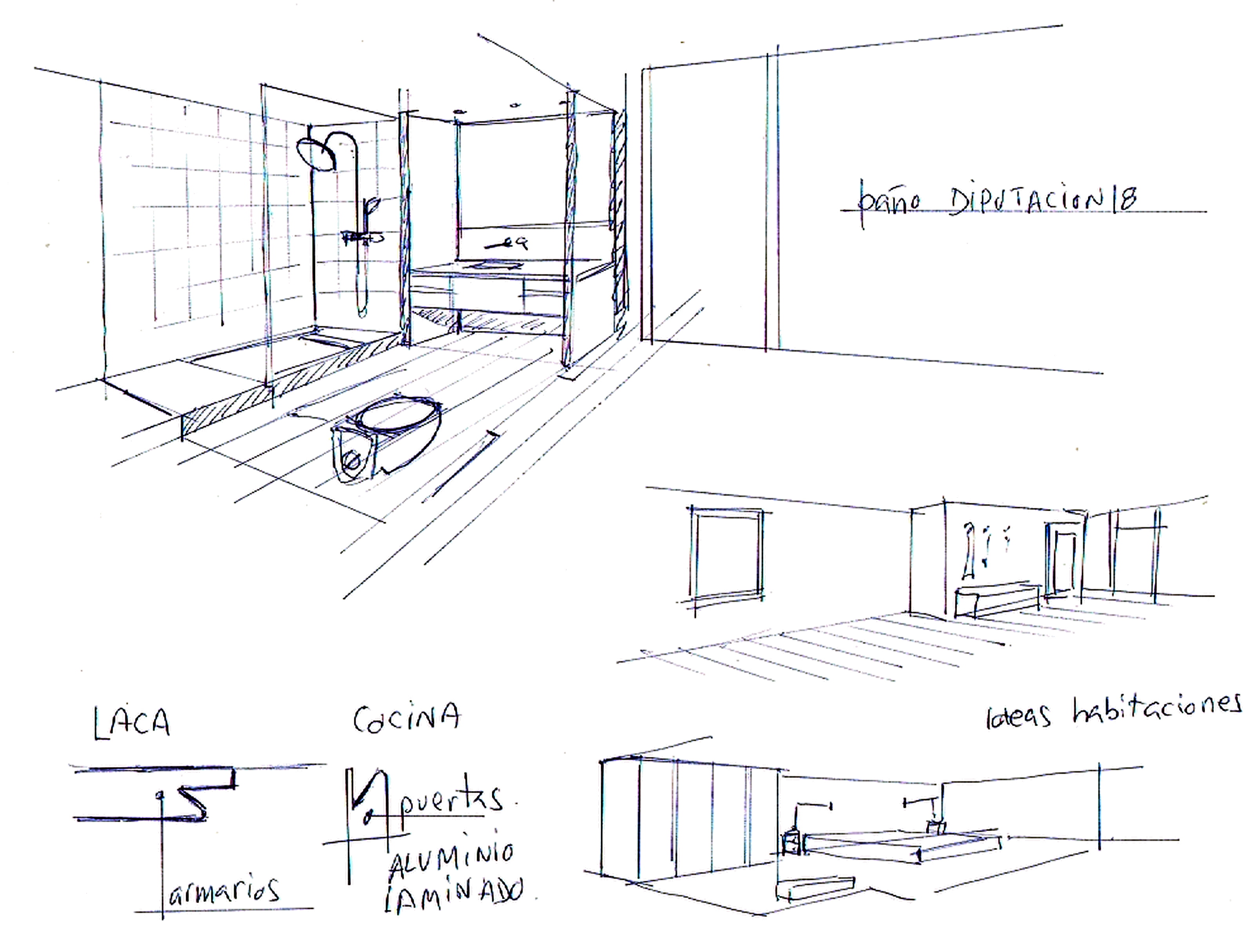 Conversaciones con croquis interiorismo pepenietostudio