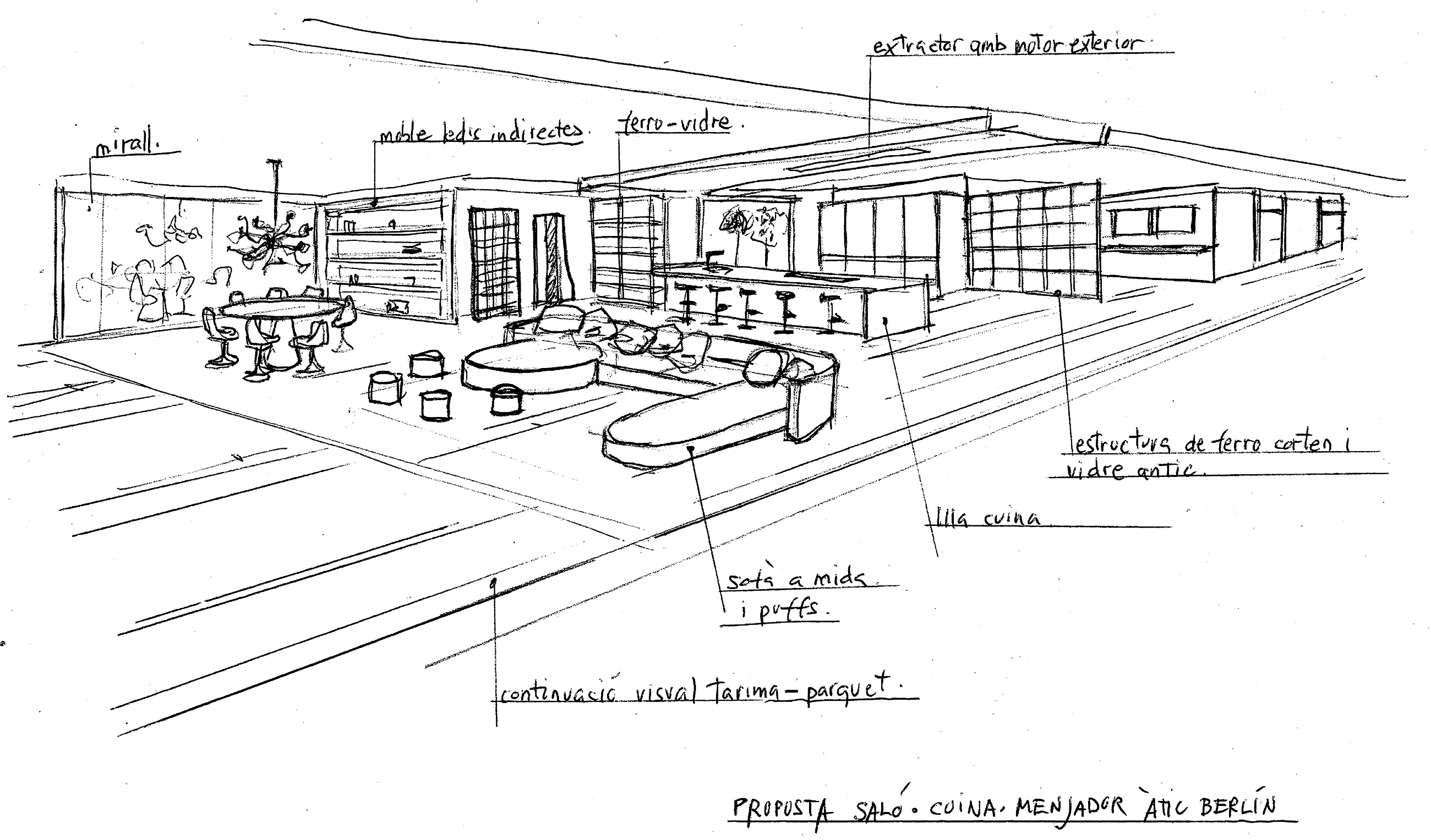 Conversaciones con croquis interiorismo pepenietostudio